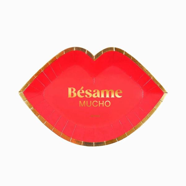 Imagen de Platos Labios Bésame Mucho cartón (6 unidades)