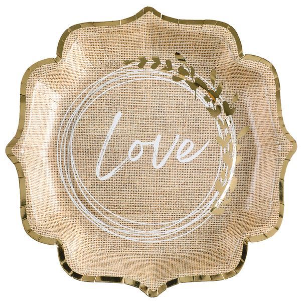 Imagens de Platos Boda Wedding Natural 21cm cartón (10 unidades)