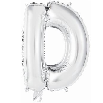 Imagen de Globo Letra D Plateada Mini (33cm)