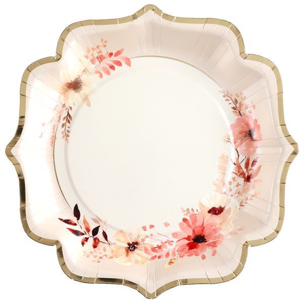 Imagen de Platos Floral Love cartón 21cm (10)
