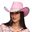 Picture of Sombrero de Vaquero Rosa Lentejuelas Plateadas