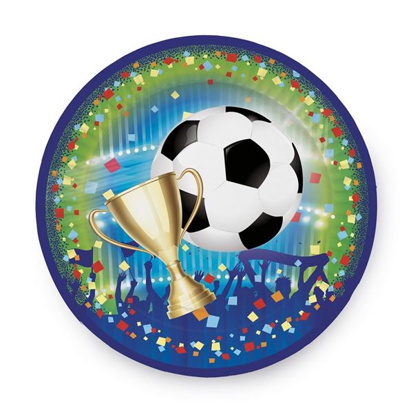 Imagen de Platos Fútbol Celebración cartón 23cm (8 unidades)
