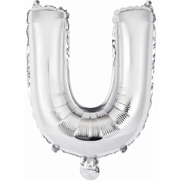 Imagens de Globo Letra U Plateada Mini (33cm)