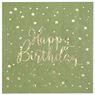 Imagens de Servilletas Happy Birthday Oliva Dorado papel 25cm (20 unidades)