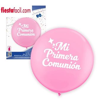 Picture of Globo Mi Primera Comunión Rosa Látex (90cm)