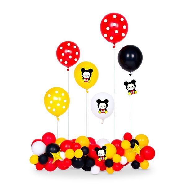Picture of Set Globos Ratón Infantil Colores Surtidos con Soportes