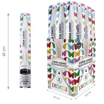 Imagen de Cañón de Confeti Mariposas Colores papel 40cm (1 unidad)