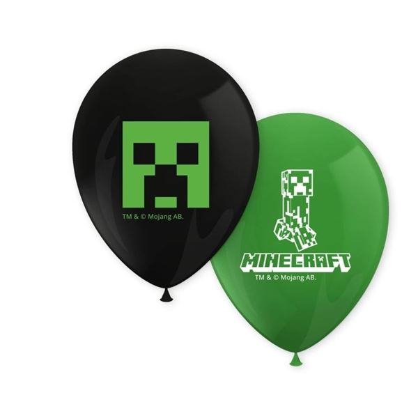 Imagen de Globos de Minecraft Látex (8 unidades)