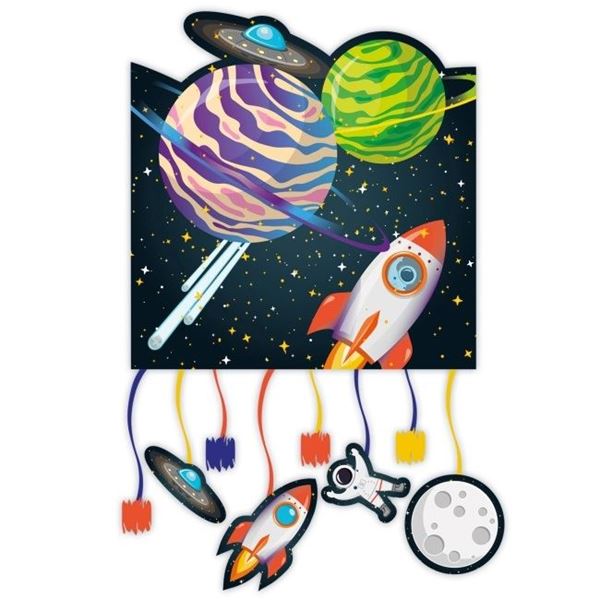 Picture of Piñata Espacial Infantil cartón 27cm x 21cm (1 unidad)
