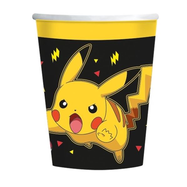 Picture of Vasos de Pokémon Pikachu cartón 237ml (8 unidades)