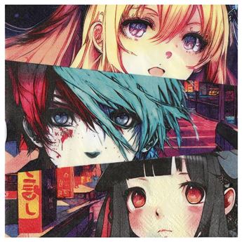 Imagen de Servilletas Anime Manga Cumpleaños papel 33cm (20 unidades)