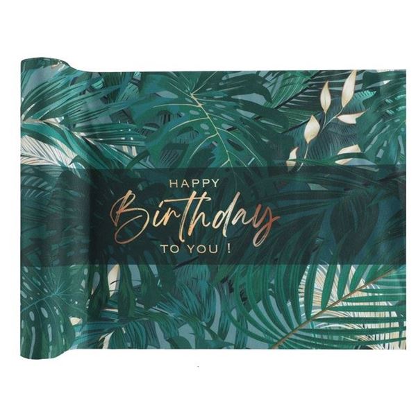 Imagen de Camino de Mesa Happy Birthday Jungla Elegante Tela (3m)