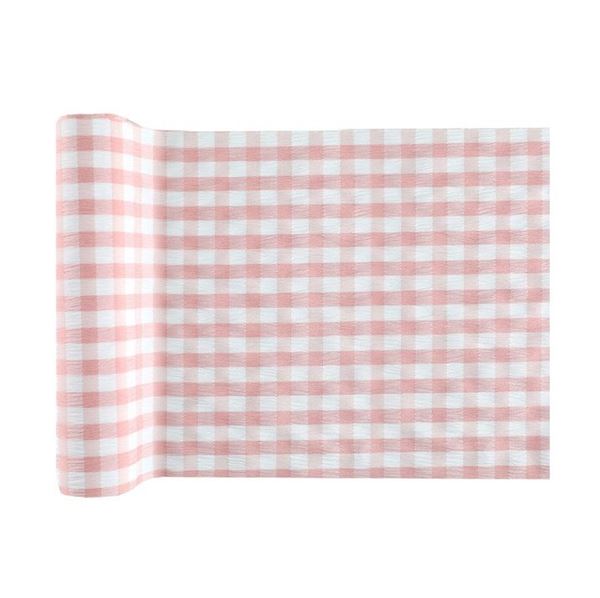 Imagen de Camino de Mesa Vichy Rosa Claro Tela (3m)