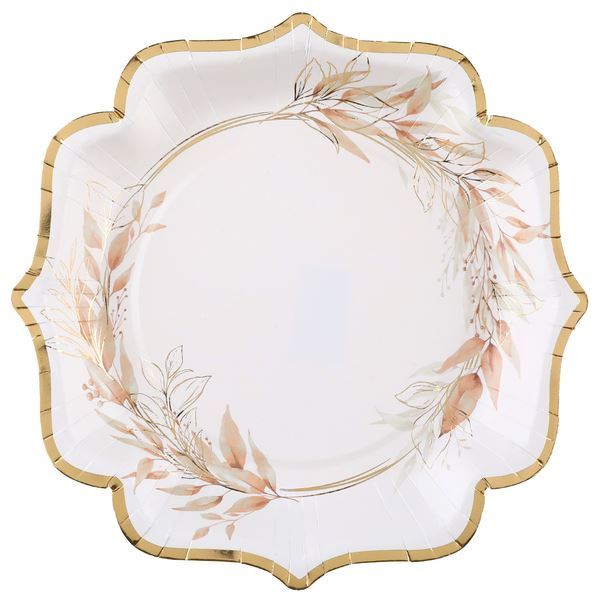 Imagen de Platos Natural Foliage cartón 21cm (10 unidades)