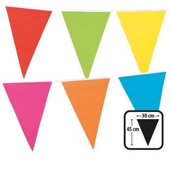 Imagen de Banderín Multicolor plástico XXL 45cm x 30cm (10m)