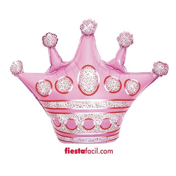 Imagen de Globo Forma Corona Rosa Foil (73cm)