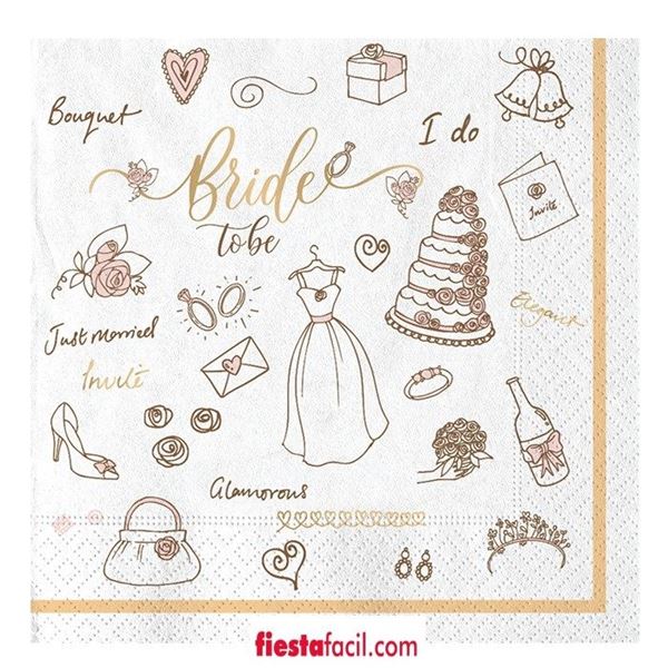 Imagens de Servilletas Bride to Be papel Despedida (20 unidades)