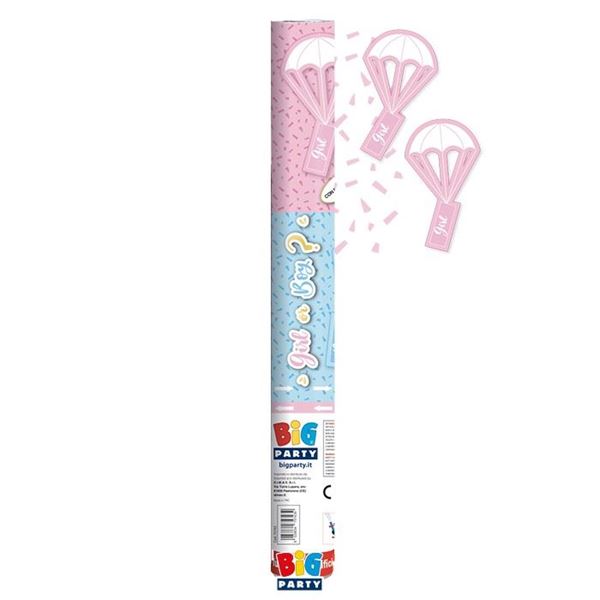 Picture of Cañón de Confeti Paracaídas Revelación de Género Es Niña (60cm)