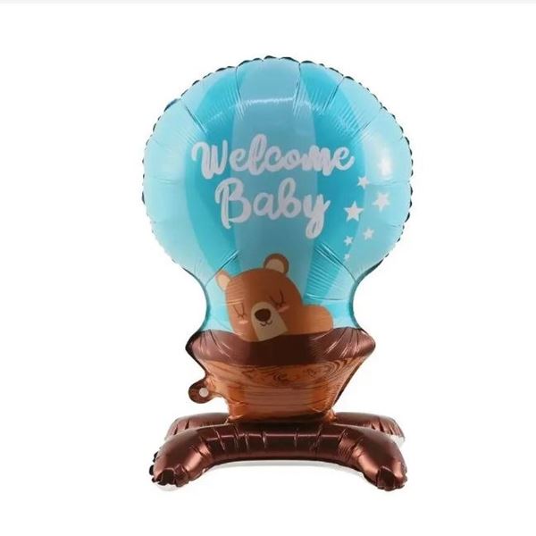 Imagen de Globo Welcome Baby Azul con Base (Solo Aire)