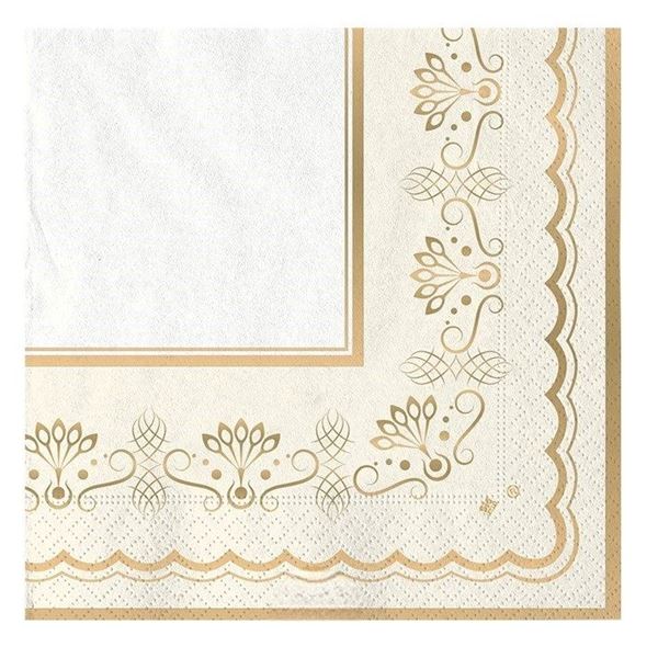 Imagen de Servilletas Royal Ivory Gold papel 33cm (16 unidades)