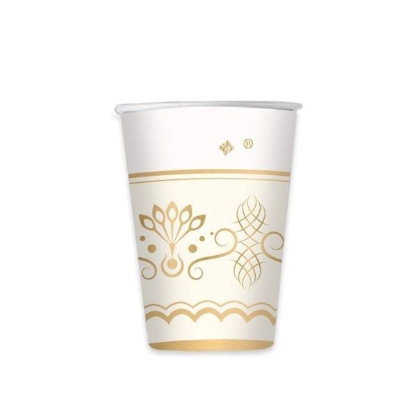 Imagen de Vasos Royal Ivory Gold cartón 200cc (6 unidades)