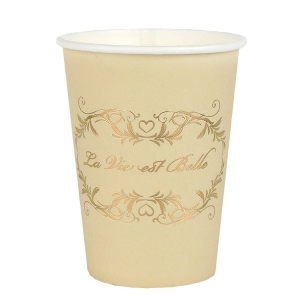 Picture of Vasos La Vida es Bella Ivory cartón (10 unidades)