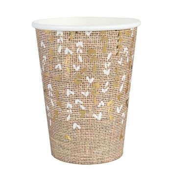 Imagen de Vasos Boda Wedding Natural cartón (10 unidades)