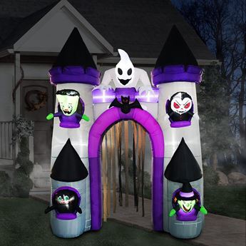 Imagen de Puerta Castillo Halloween Auto-hinchable con Luz Gigante (270cm)