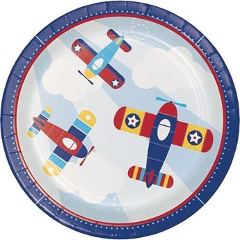 Picture of Platos Aviones Cumpleaños cartón 23cm (8 unidades)