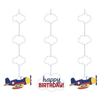 Imagen de Decoración Colgante Aviones Cumpleaños cartón