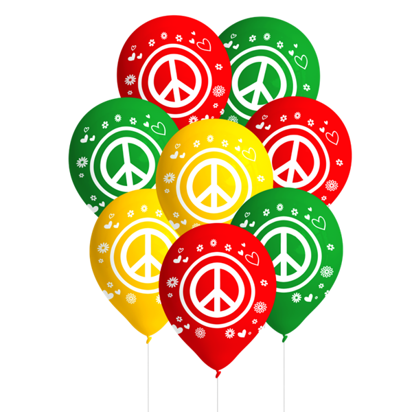 Imagen de Globos Fiesta Hippie Látex (8 unidades)