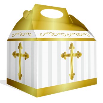 Imagen de Caja Mi Primera Comunión y Bautizo Dorada cartón