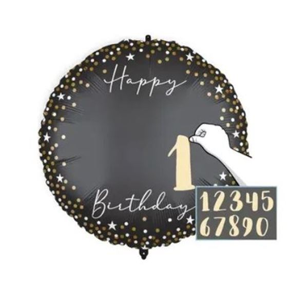 Picture of Globo Personalizable Cumpleaños Elegante Sticker (45cm)