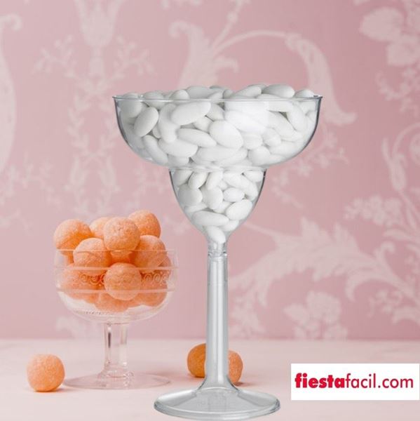 Imagen de Bol Forma Copa Margarita Plástico Reutilizable Candy Bar 24cm