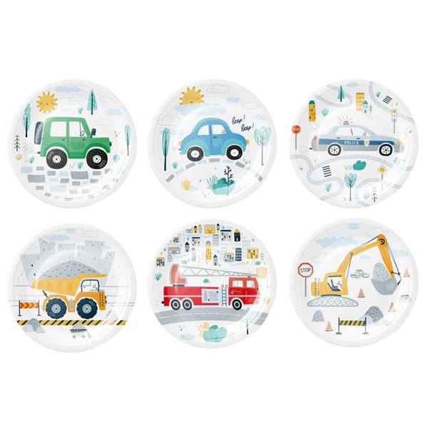 Picture of Platos Coches Party Surtidos cartón 18cm (6 unidades)