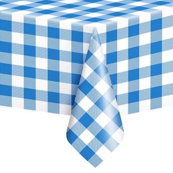 Imagen de Mantel Picnic Azul y Blanco Cuadros plástico (137cm x 274cm)