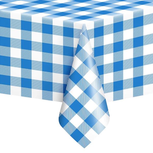 Picture of Mantel Picnic Azul y Blanco Cuadros plástico (137cm x 274cm)