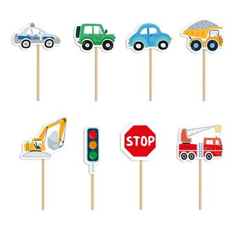 Imagen de Topper Pinchos Coches Party Surtidos cartón (8 unidades)