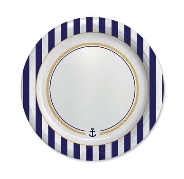 Picture of Platos Marineros Náutico cartón 18cm (8 uds)