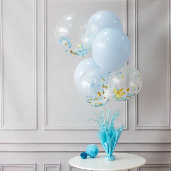Imagen de Centro de Mesa Azul Claro para Globos (72cm)