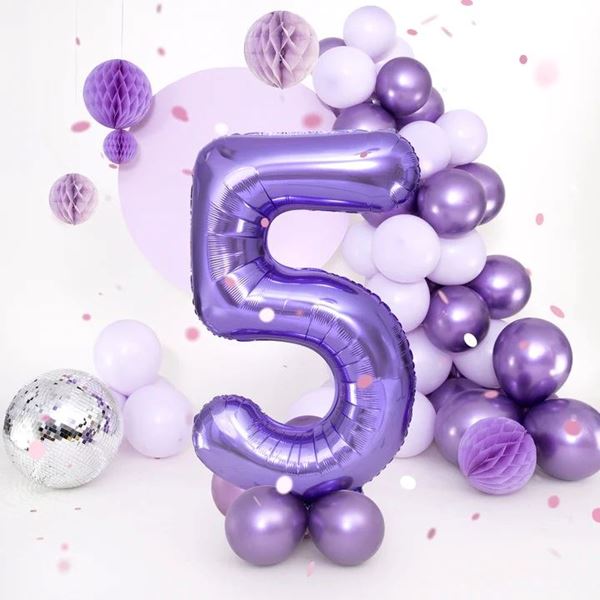 Imagen de Globo Número 5 Violeta Gigante (90cm)