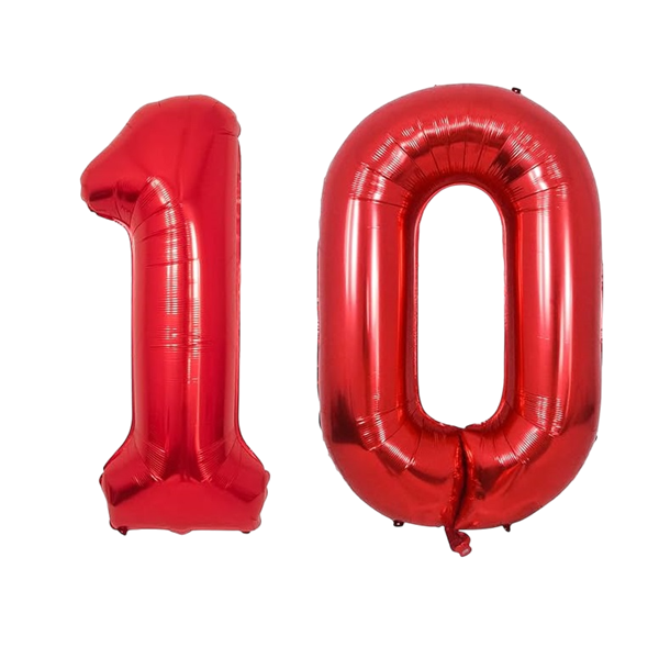 Picture of Globo Número 10 Rojo Gigante (86cm)