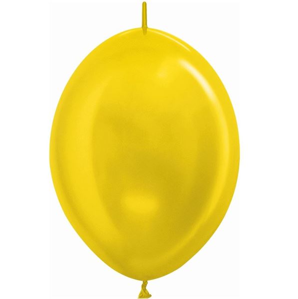 Picture of Globos Amarillo Metal 15cm Cadena Sempertex LOL6-520 (50)