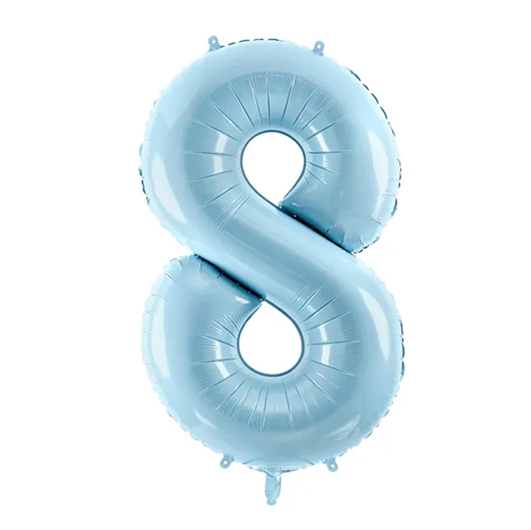 Imagen de Globo Número 8 Azul Claro Gigante (86cm)