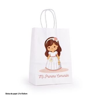 Imagen de Bolsa Mi Primera Comunión Niña cartón Asa (21cm x 16cm x 8cm)