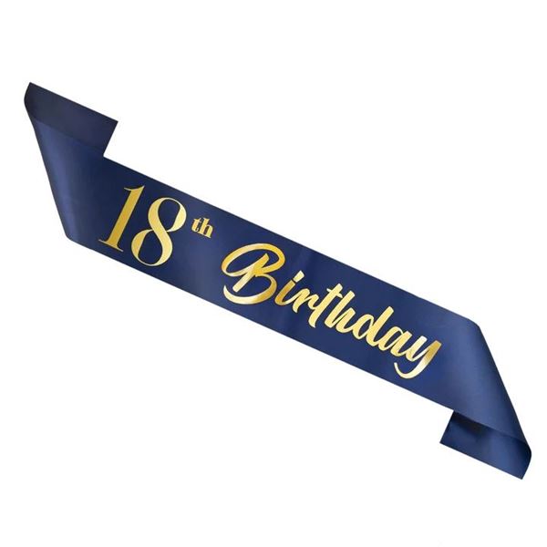 Picture of Banda 18 Cumpleaños Azul y Dorado