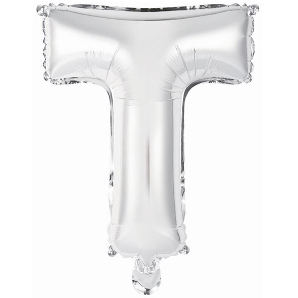 Imagen de Globo Letra T Plateada Mini (33cm)