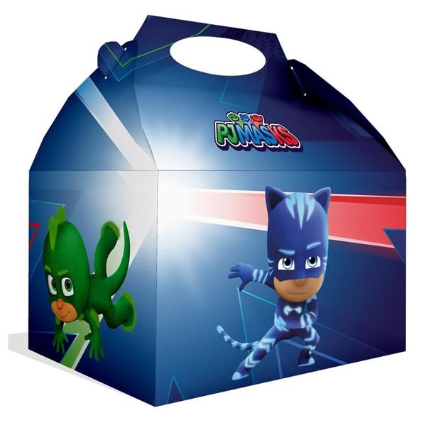 Imagen de Caja cumpleaños de PJ Masks cartón 16x10x16cm (1 unidad)