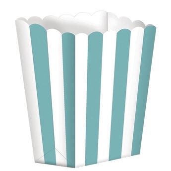 Imagen de Cajas para Palomitas con Rayas Turquesa (5 uds.)
