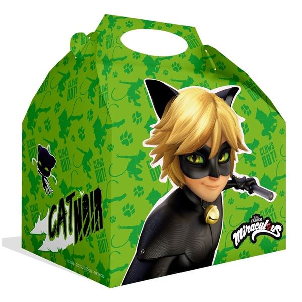 Imagen de Caja Ladybug Cat Noir cartón 16x10x16cm (1 unidad)
